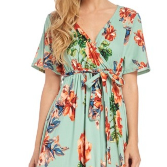 Mint Flower Dress - Picture 4 of 4